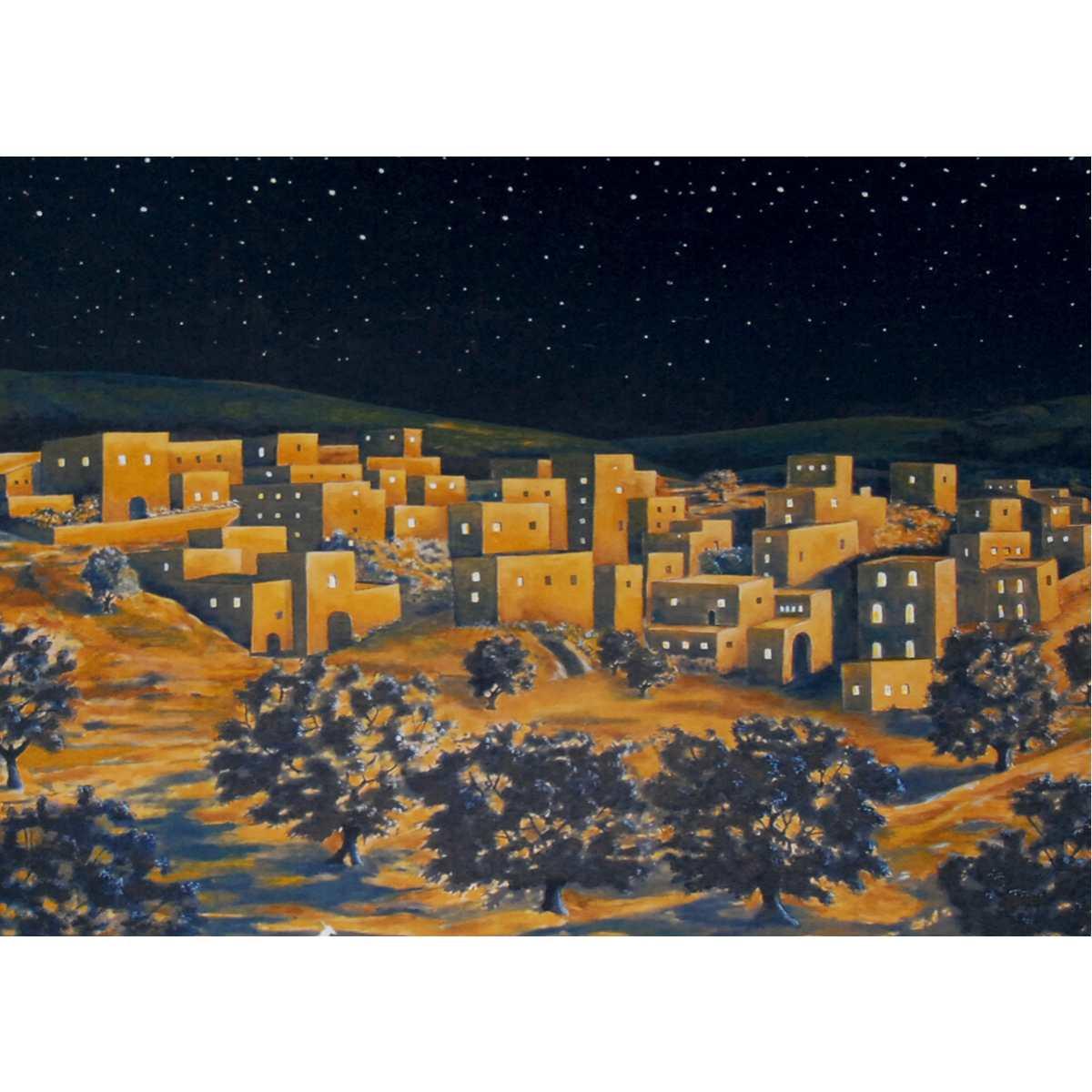 Fondale presepe paesaggio città araba