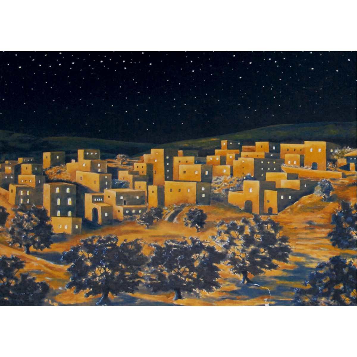 Fondale presepe paesaggio città araba