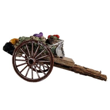 Carretto presepe legno 2 ruote ortaggi