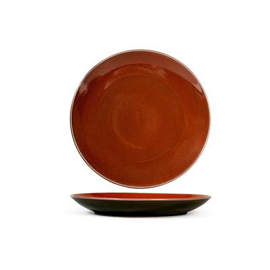Piatto Tavola Porcellana Marrakesh Piano Marrone cm.Ø26 | H&H