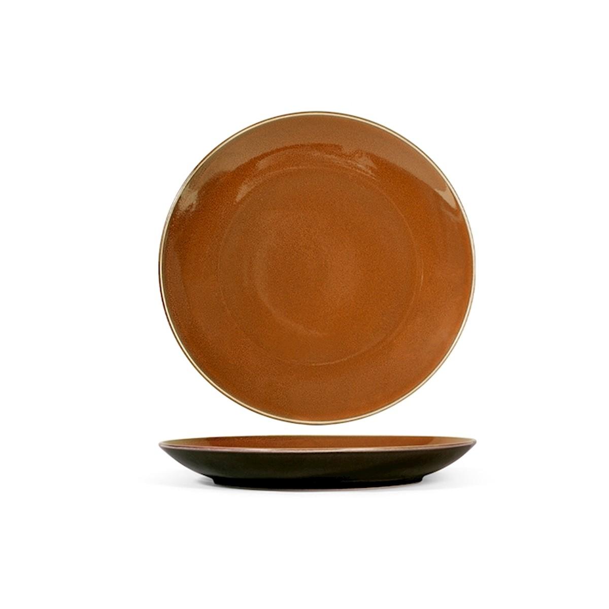 Piatto Tavola Porcellana Marrakesh Piano Marrone cm.Ø26 | H&H