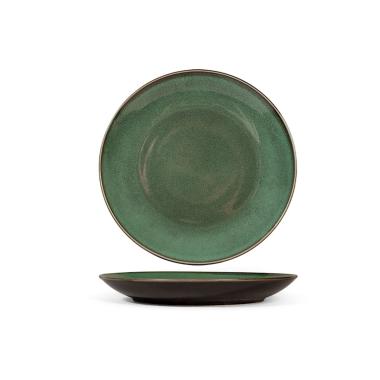 Piatto Tavola Porcellana Marrakesh Piano Verde cm.Ø26 | H&H