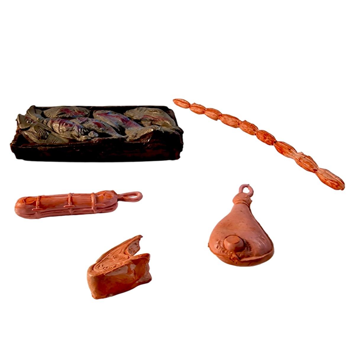 Accessori presepe salumi pesce alimenti