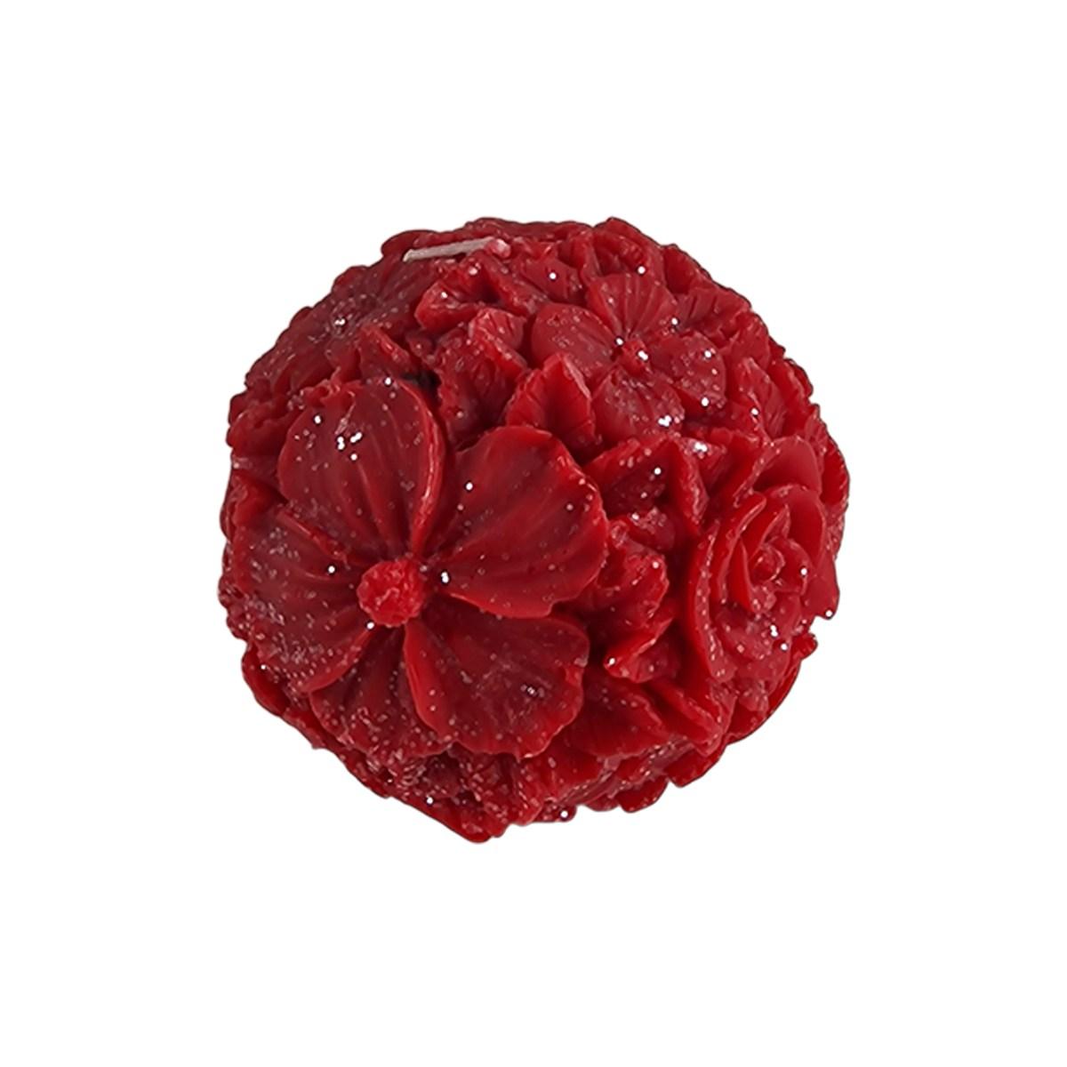 Candela fiorita profumata rossa