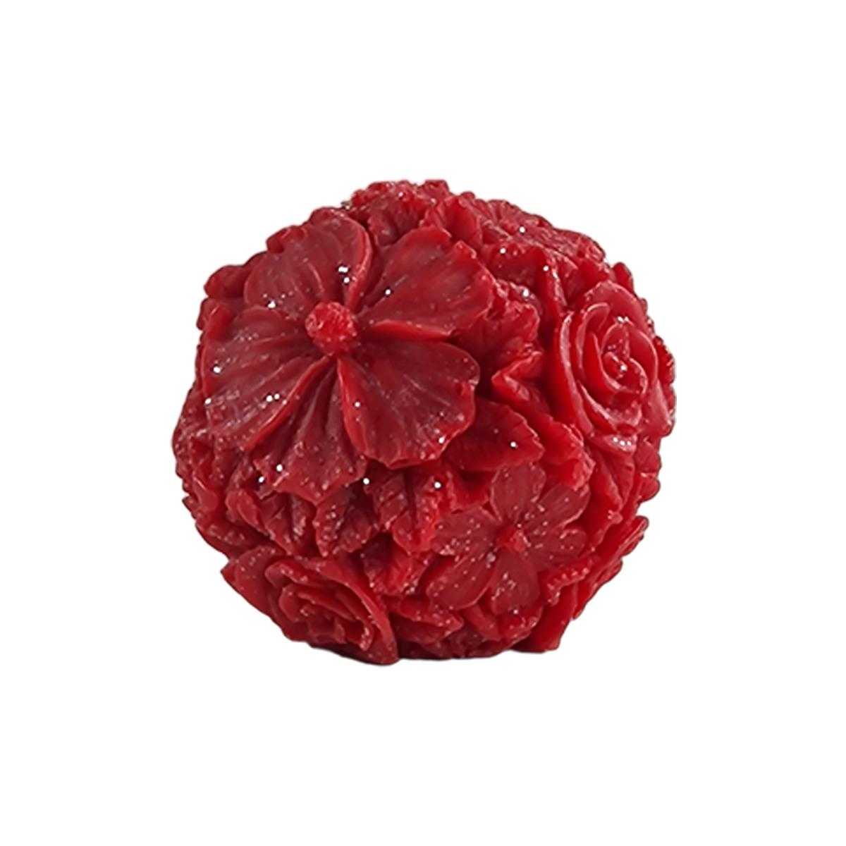 Candela fiorita profumata rossa