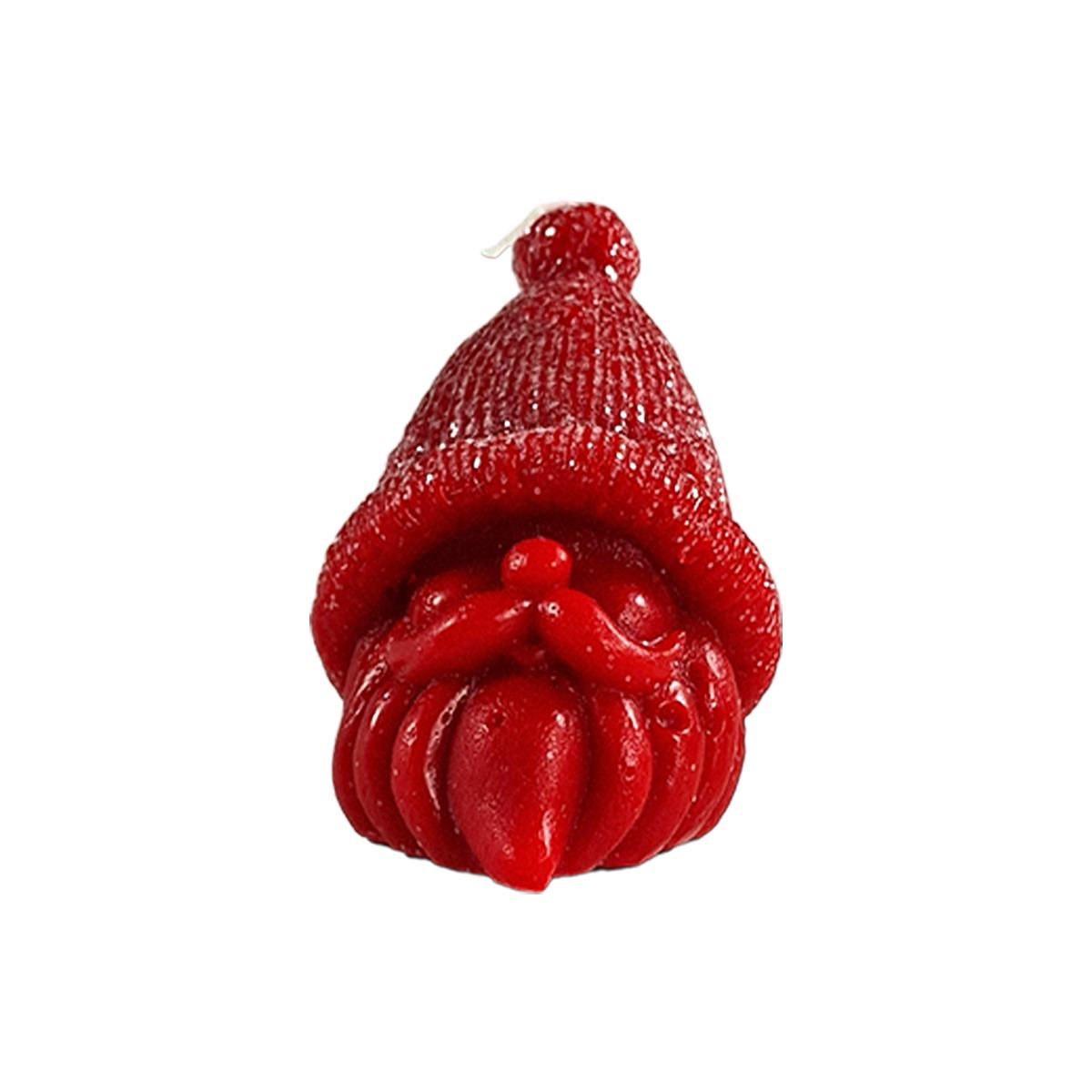 Candela natale profumata babbo natale rossa brinata 9 cm