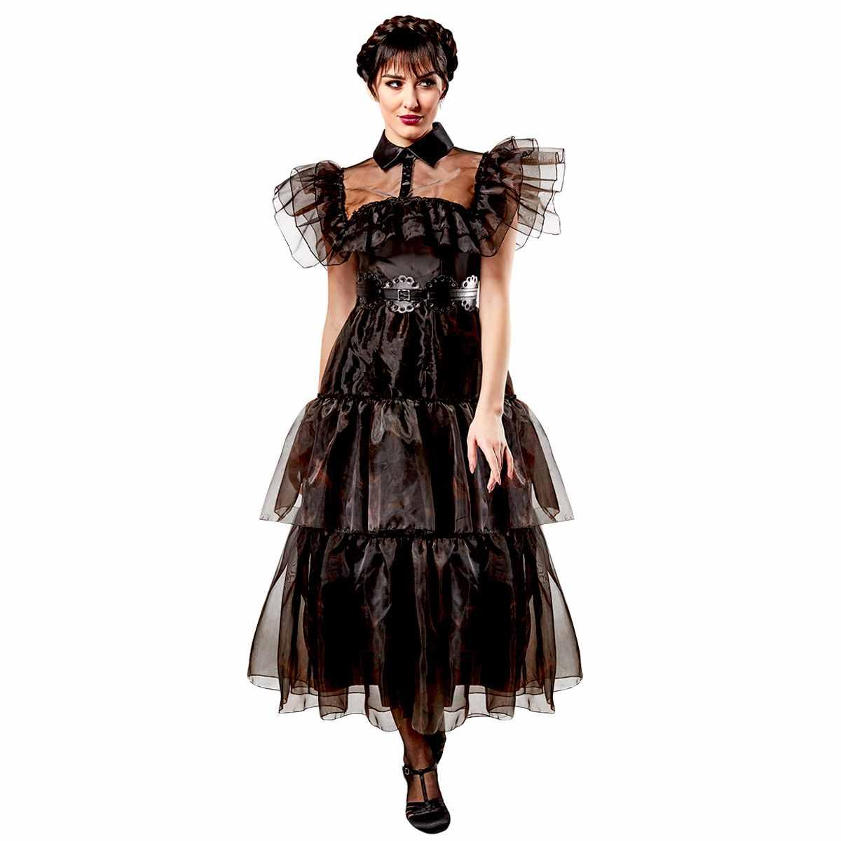 Costume mercoledì addams wednesday rave de luxe modello n