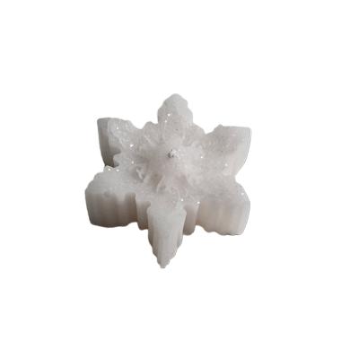 Candela natale profumata fiocco neve bianco 6/7 cm