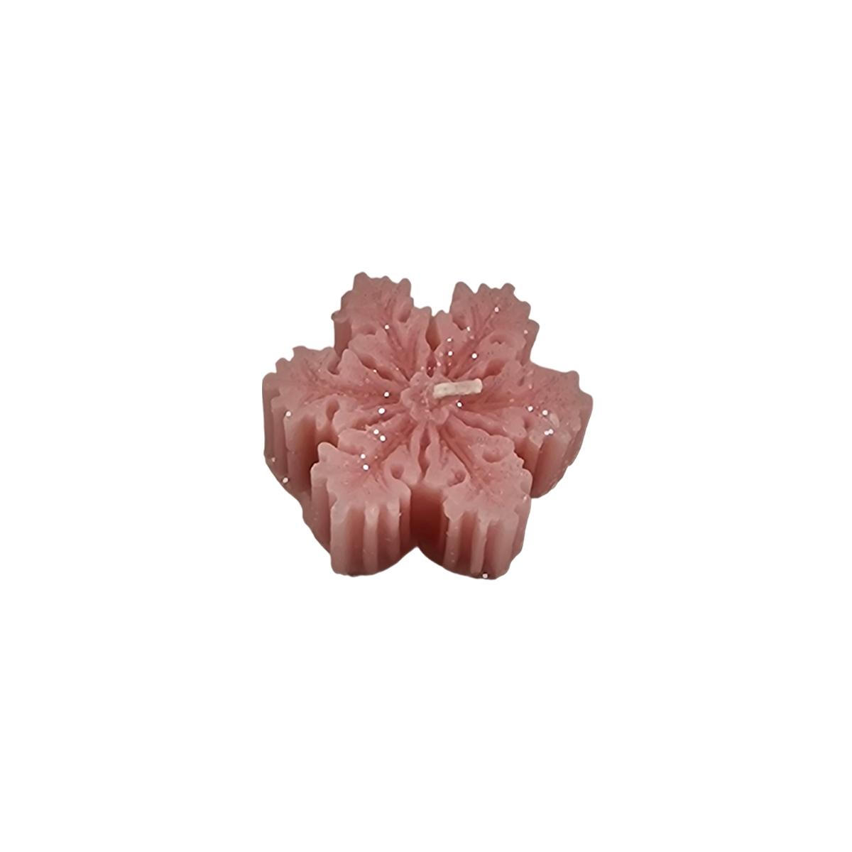 Candela natale profumata fiocco neve rosa 6/7 cm