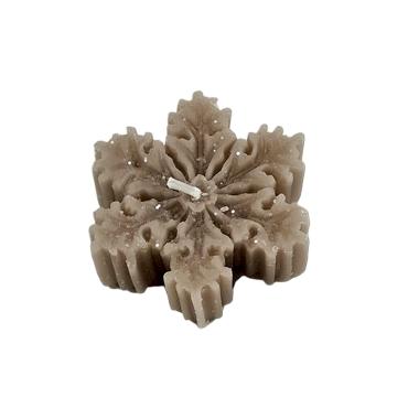 Candela natale profumata fiocco neve grigio 6/7 cm