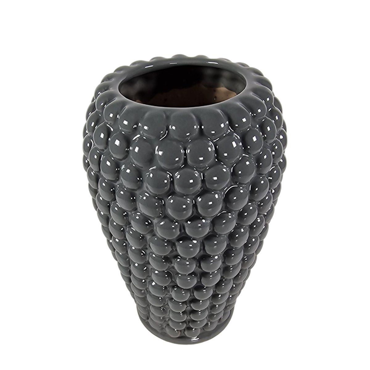 Vaso ceramica joelle grigio 15 x 23 cm