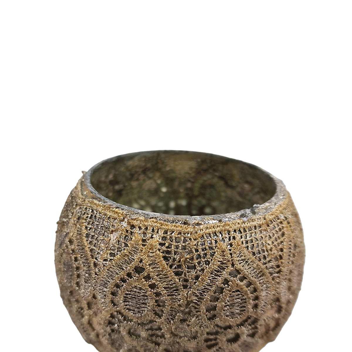 Portacandela metallo crochet oro