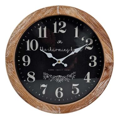 Orologio parete legno quadrante nero modello a