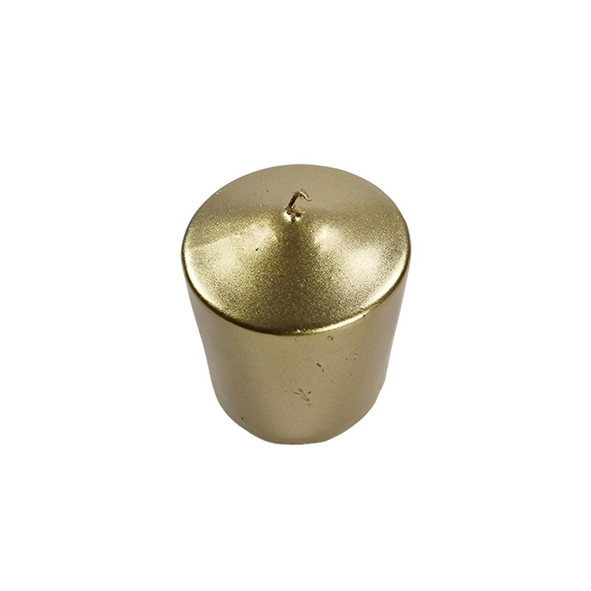 Candela cilindrica oro 7,5 cm
