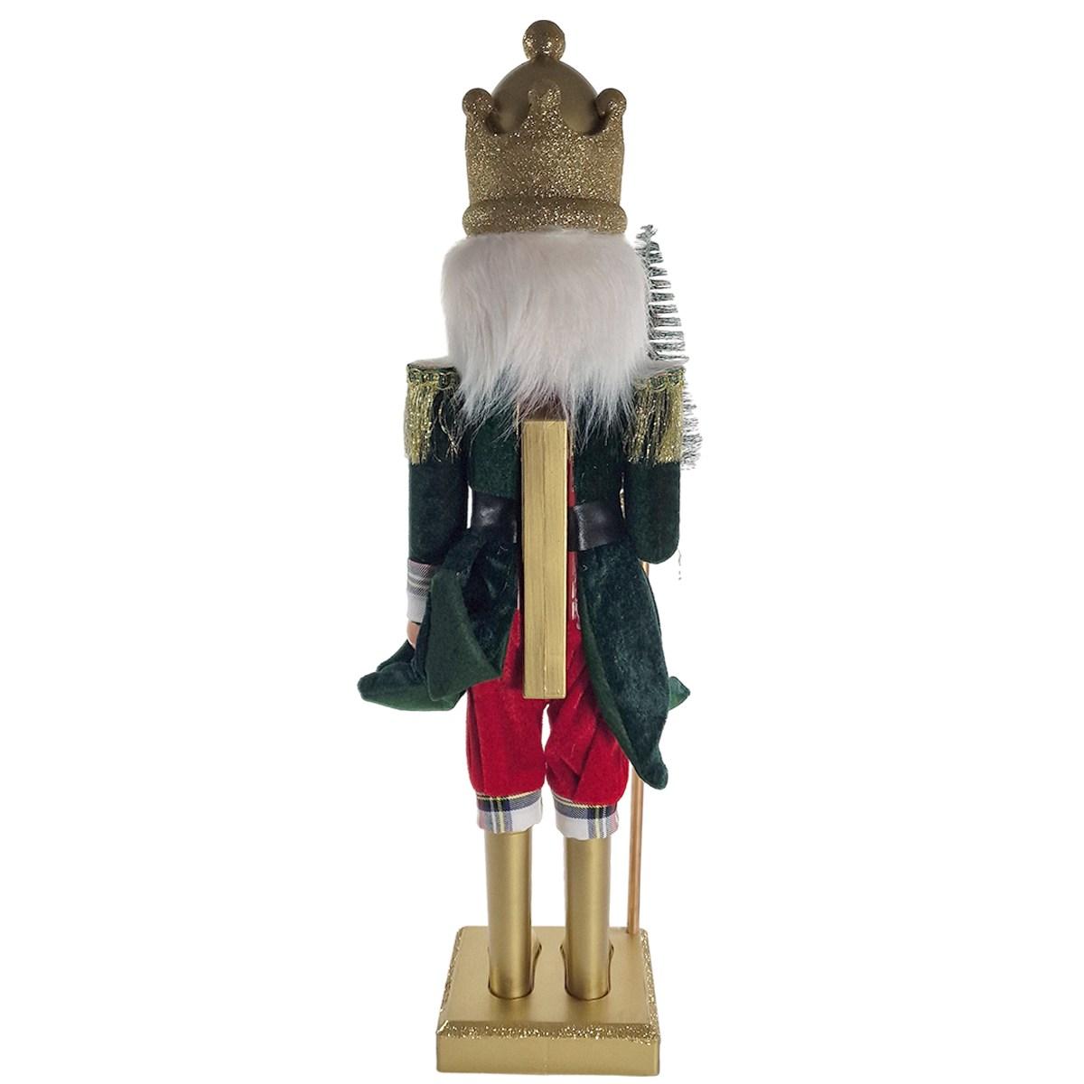 Soldatino schiaccianoci pvc abito verde 60 cm