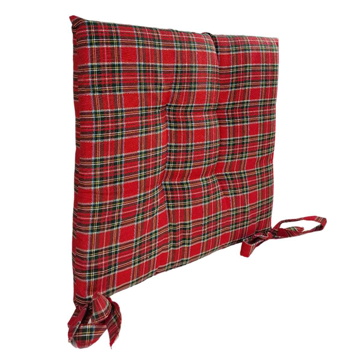 Cuscino sedia in tessuto natale scozzese lurex 40 x 40 cm