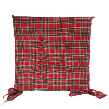 Cuscino sedia in tessuto natale scozzese lurex 40 x 40 cm