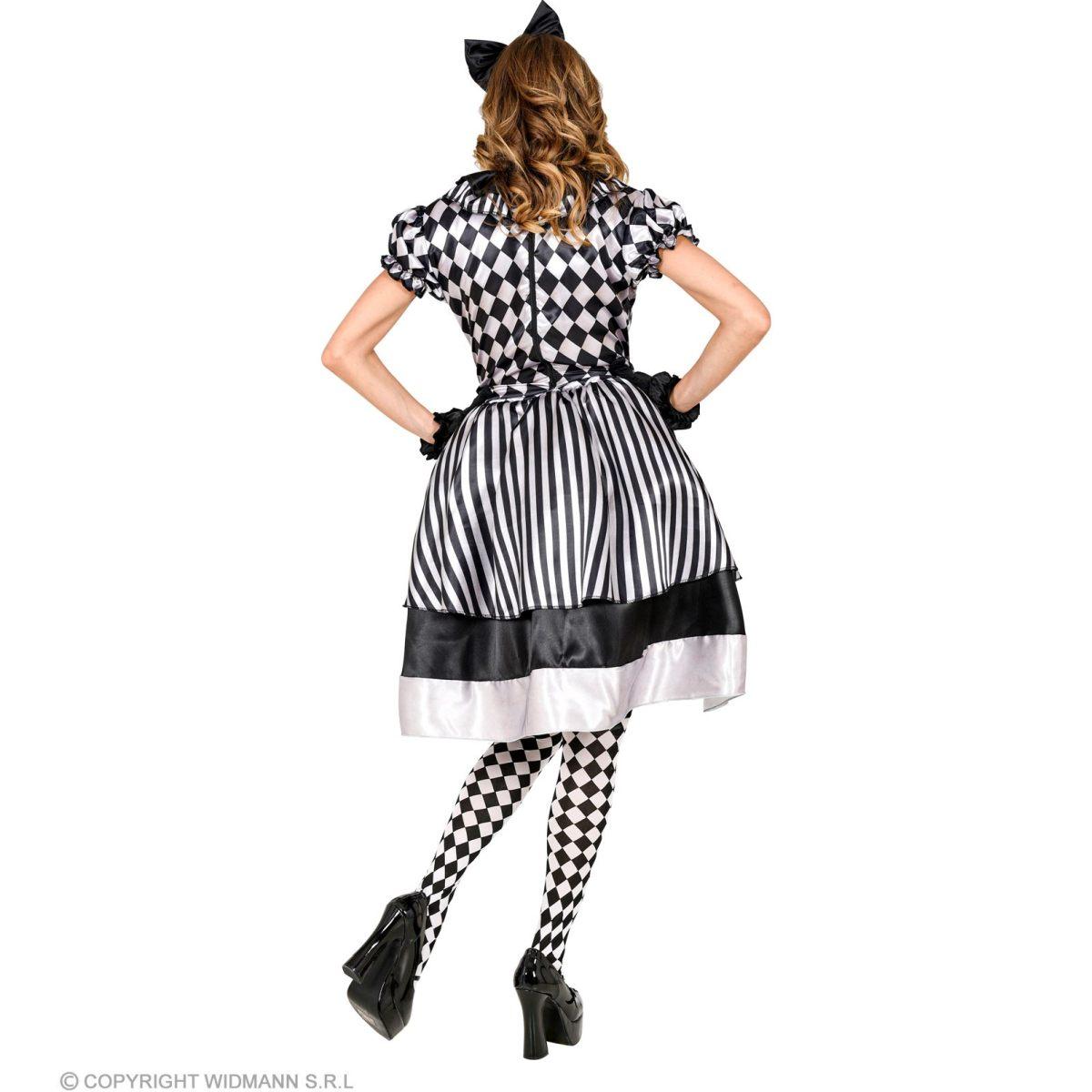 Costume clown bianco nero