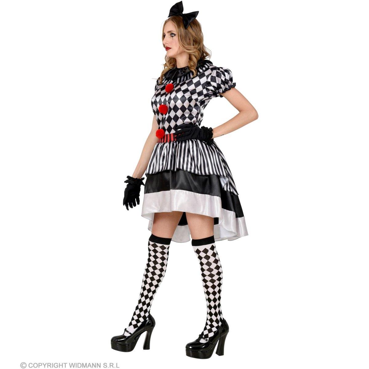 Costume clown bianco nero