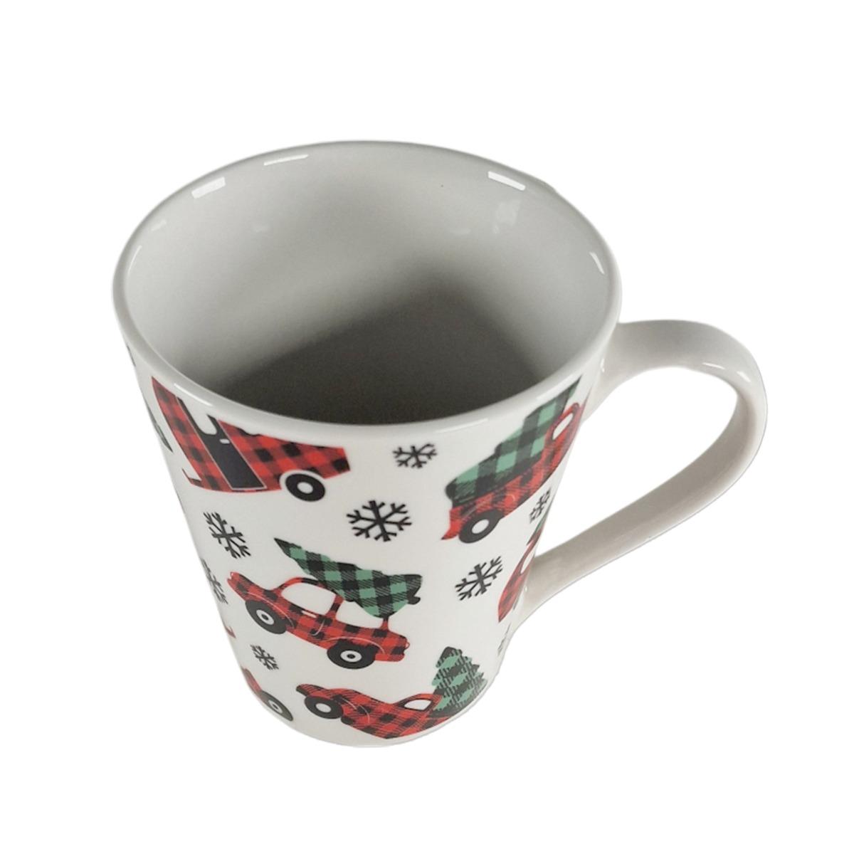 Tazza natalizia natale colazione mug decoro furgoncino albero ml 310 ml