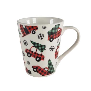Tazza natalizia natale colazione mug decoro furgoncino albero ml 310 ml