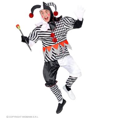 Costume clown arlecchino bianco nero