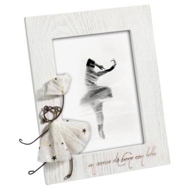 Cornice legno ballerina frase 13 x 18 cm
