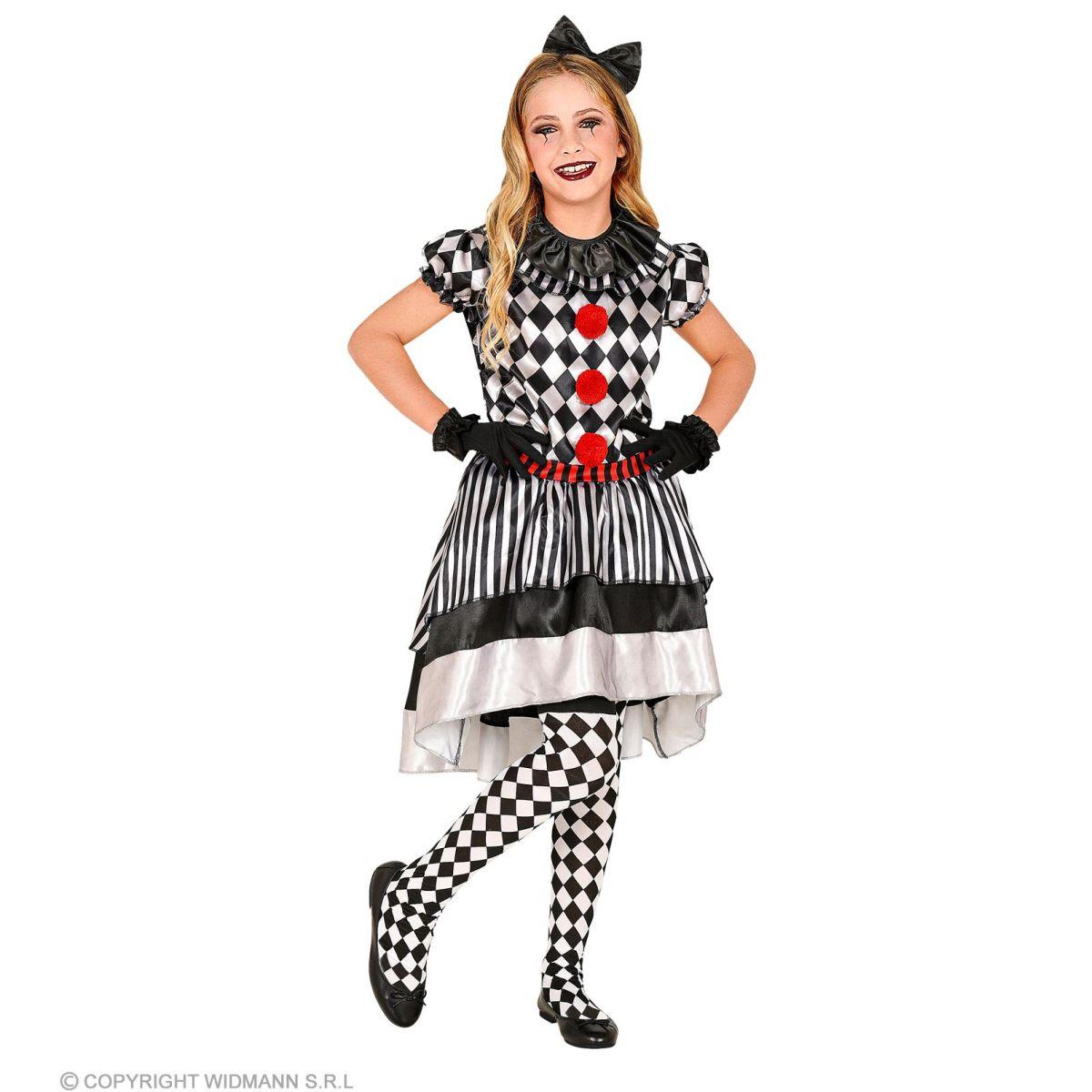 Costume clown bianco nero