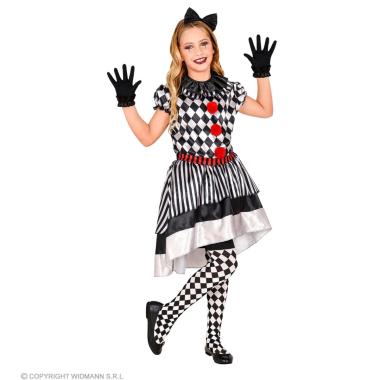 Costume clown bianco nero