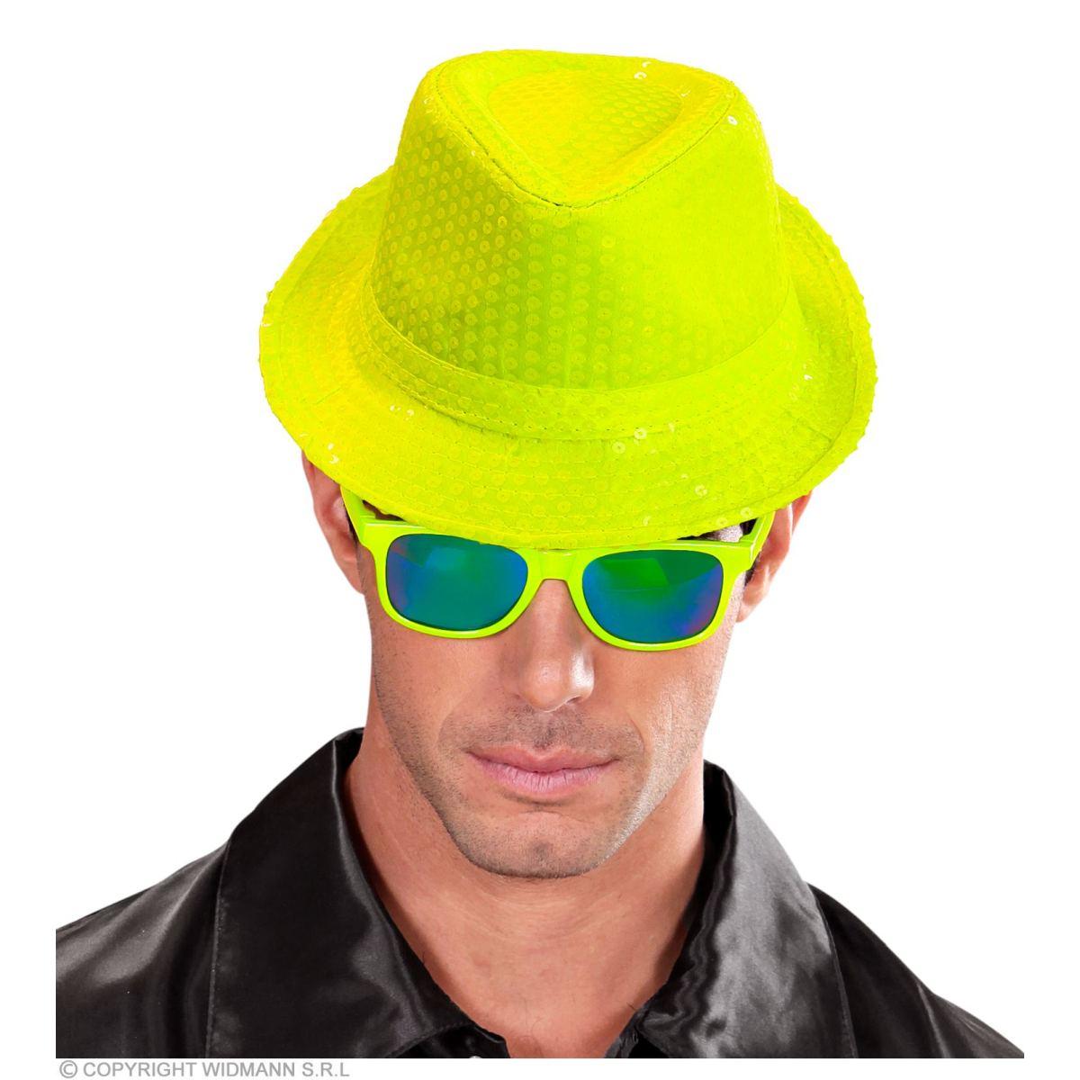 Cappello borsalino paillettes gialle