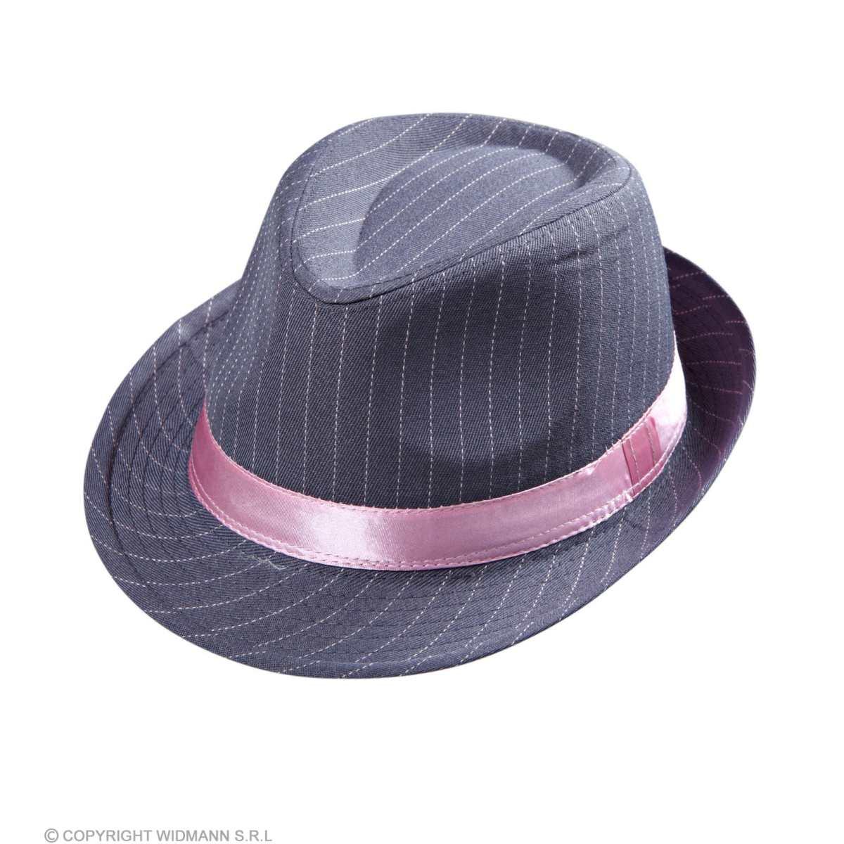 Cappello borsalino fedora grigio gessato