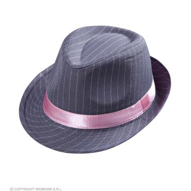 Cappello borsalino fedora grigio gessato
