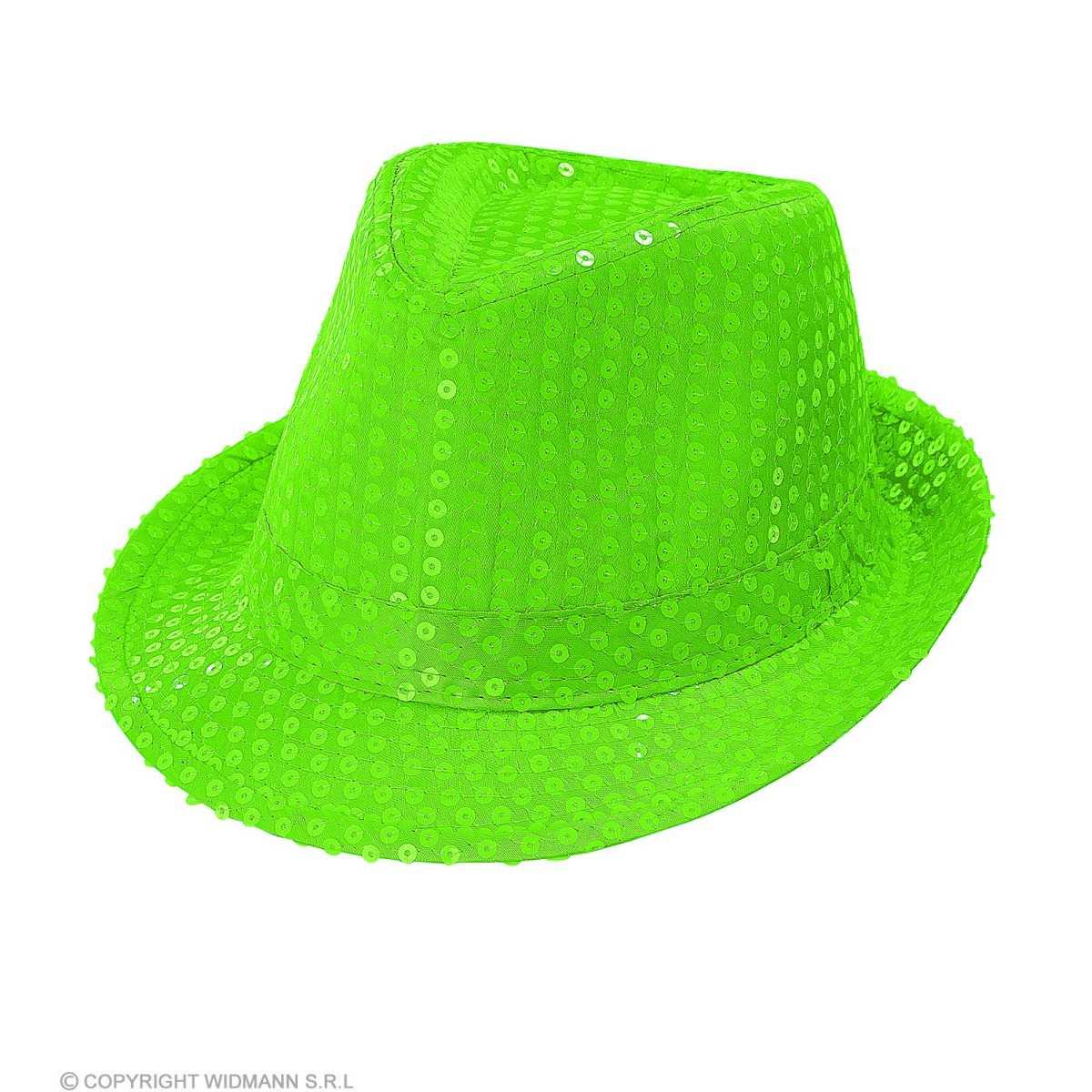 Cappello borsalino fedora verde paillettes