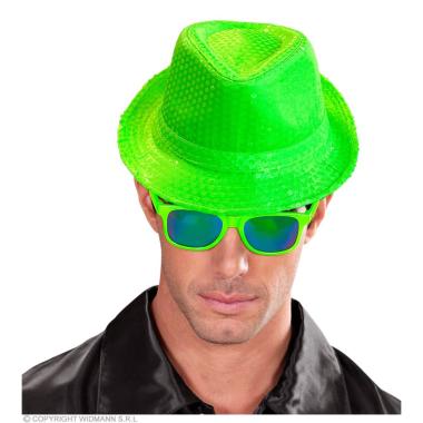 Cappello borsalino fedora verde paillettes