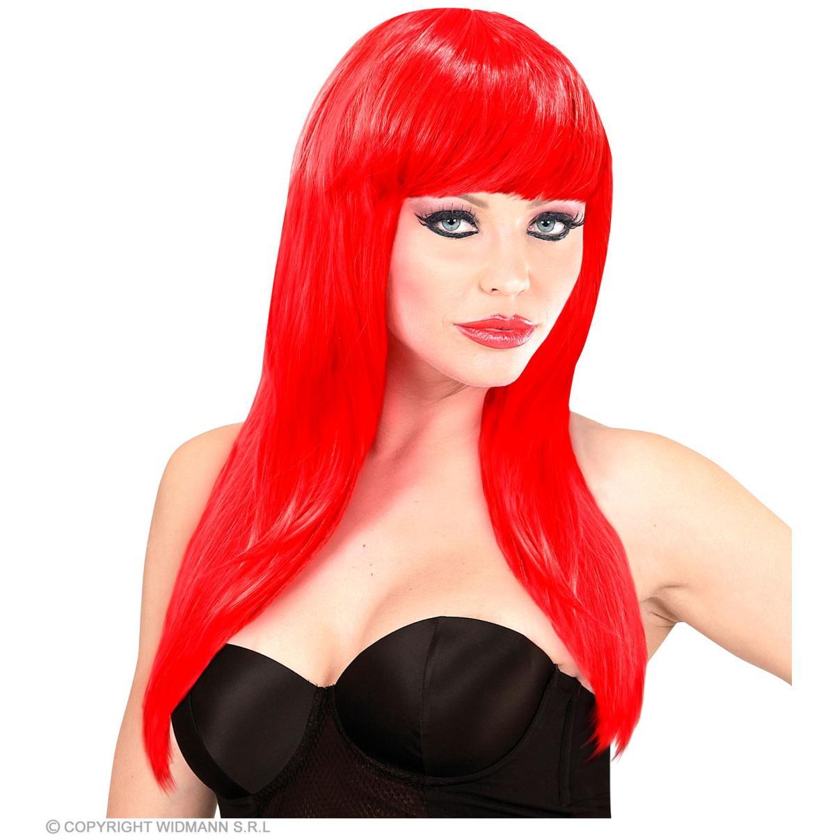 Parrucca vogue rossa liscia frangia