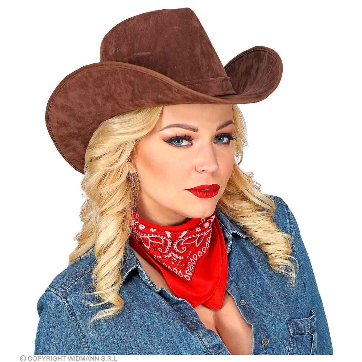 Cappello cowboy lusso scamosciato marrone