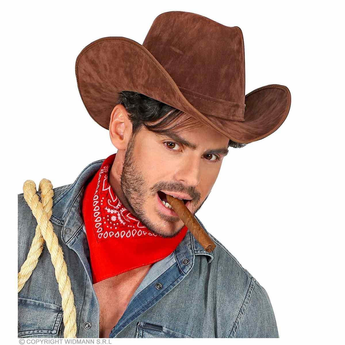 Cappello cowboy lusso scamosciato marrone