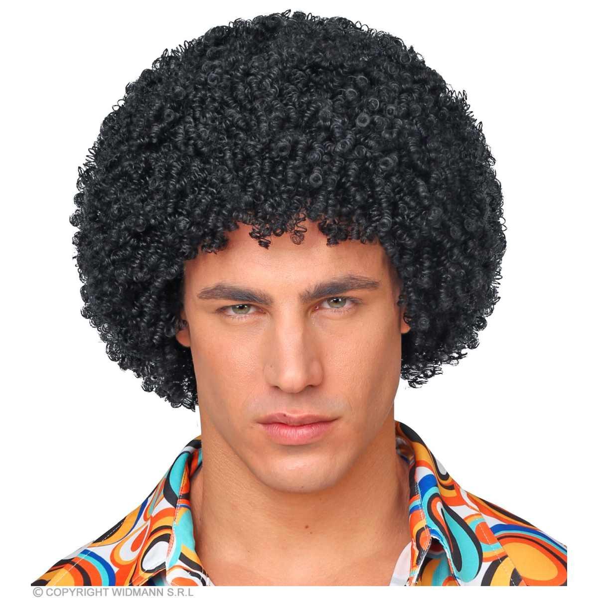 Parrucca afro nera riccia anni