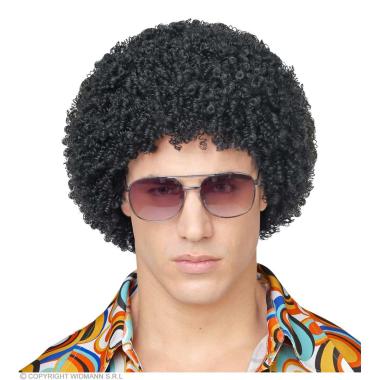Parrucca afro nera riccia anni