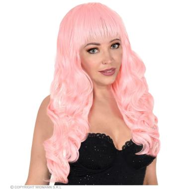 Parrucca rosa mossa frangia