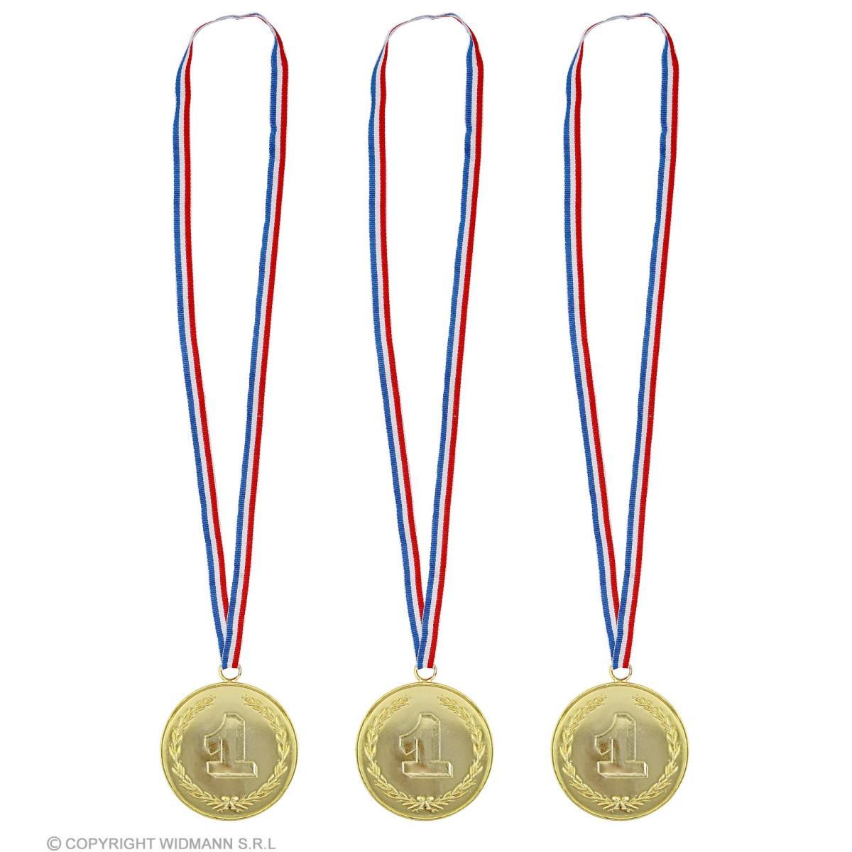 Medaglie metallo oro Set 3 pz
