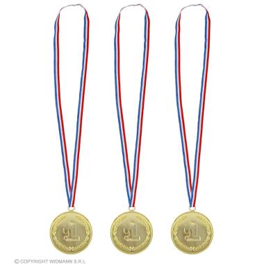 Medaglie metallo oro Set 3 pz