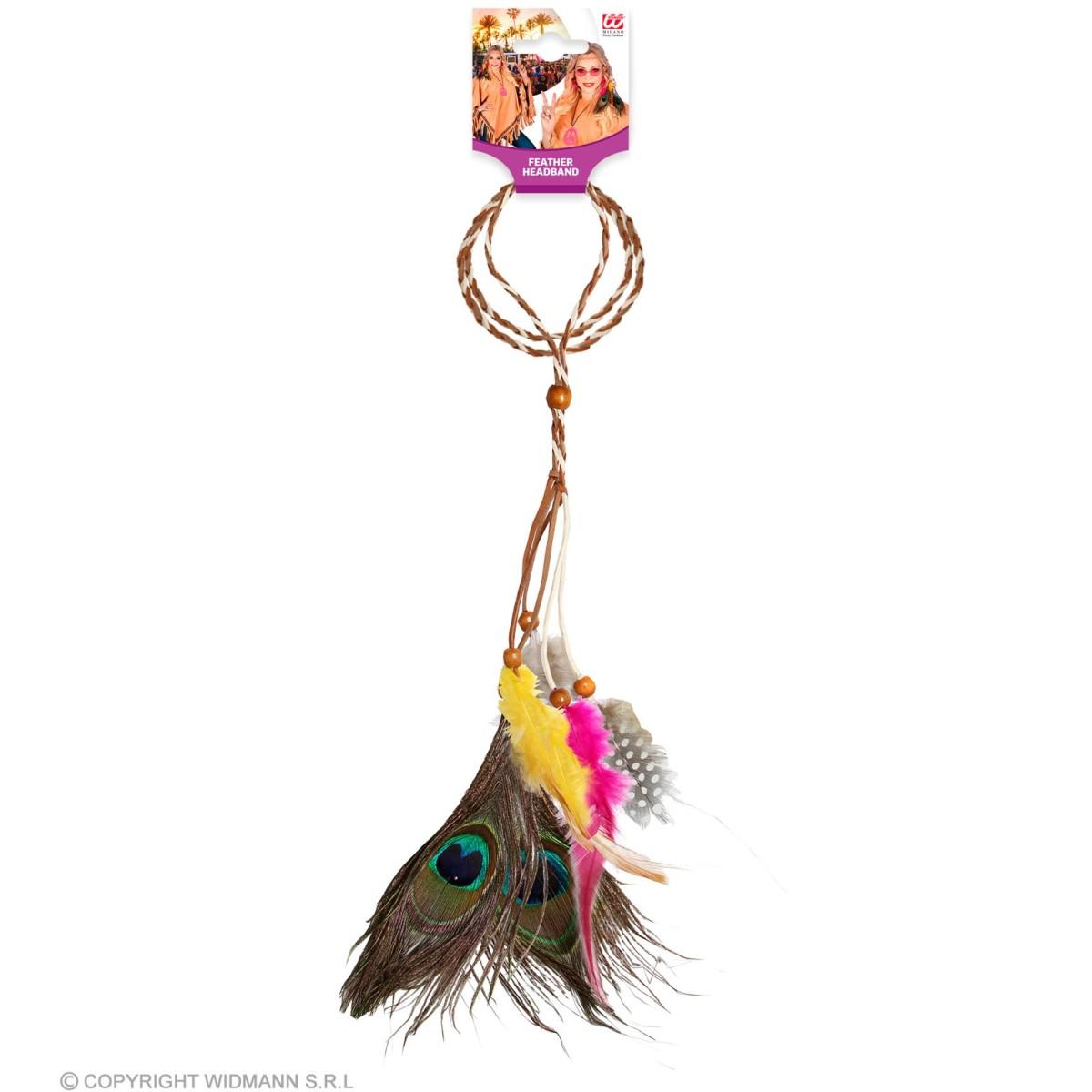Fascia capelli indiana perline piume