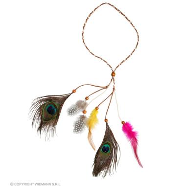 Fascia capelli indiana perline piume