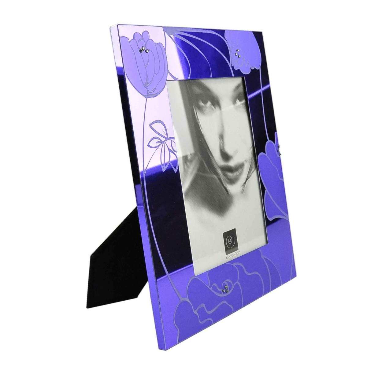 Cornice viola decori fiori 13 x 18 cm