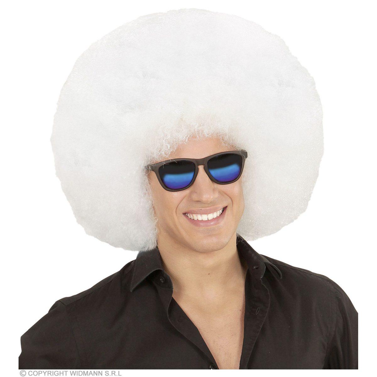 Parrucca afro bianca