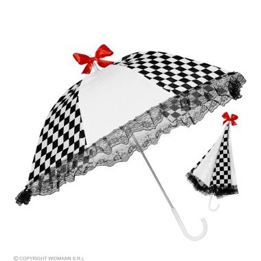 Ombrellino fantasia quadri nero bianco