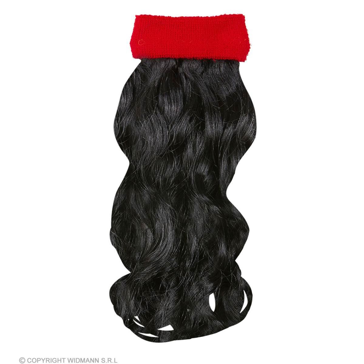 Fascia testa rossa capelli neri
