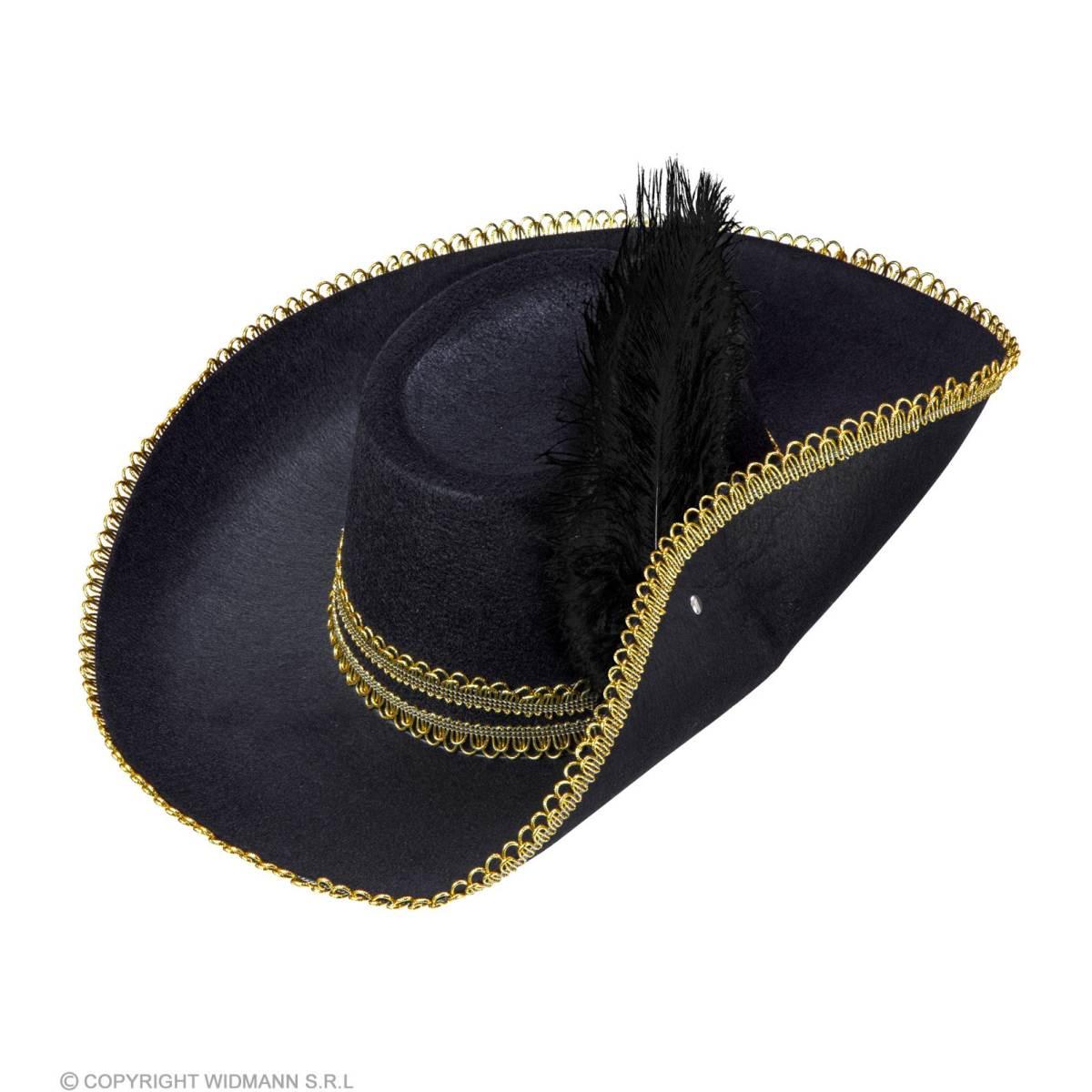 Cappello moschettiere nero piuma