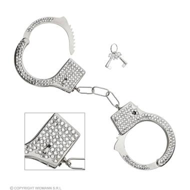 Manette metallo strass
